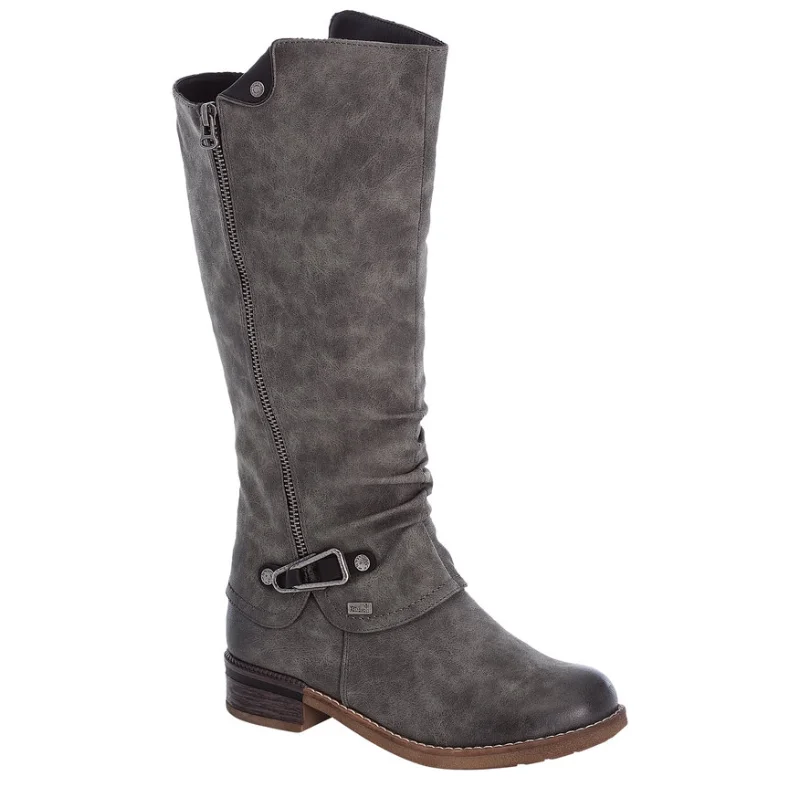 Women’s Rieker Fabrizia 52 Tall Boot – Smoke/Nero