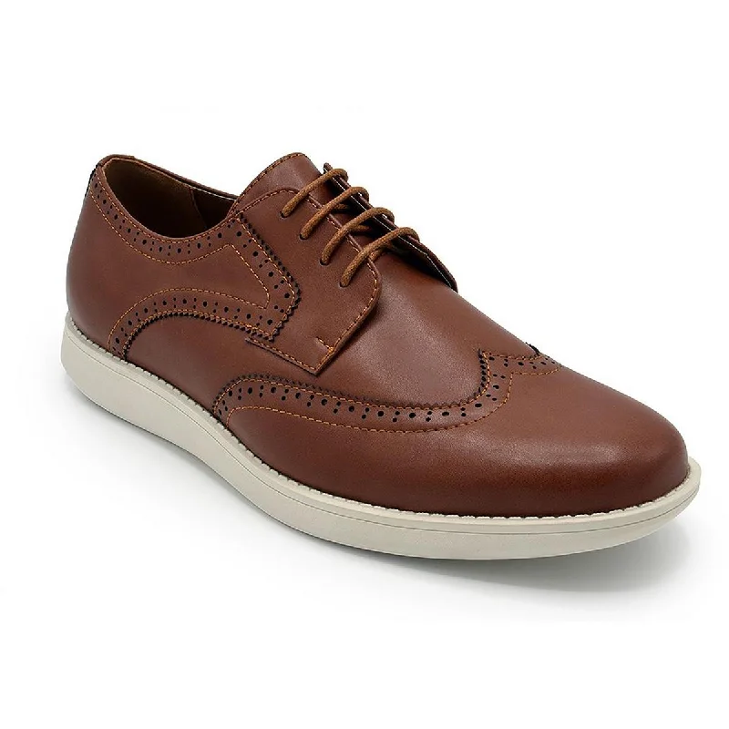 Aston Marc Mens Ardon Faux Leather Wingtip Oxfords