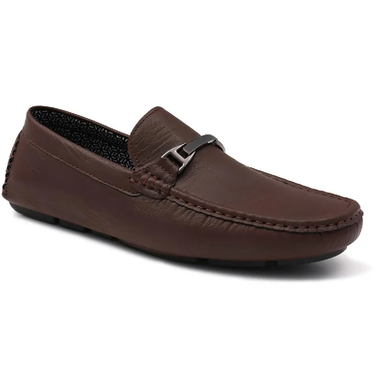 Aston Marc Mens Charter-03 Faux Leather Moccasin Loafers