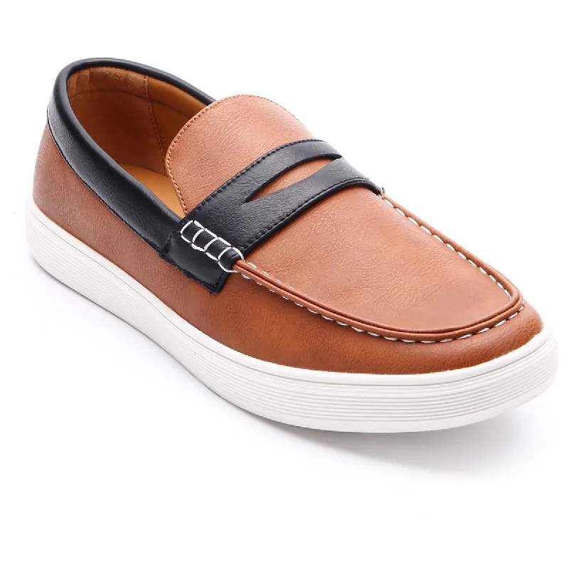 Aston Marc Mens Faux Leather Slip-On Loafers