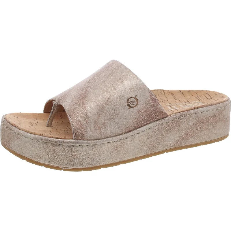 Born Womens Cork Slides Flatform Sandals