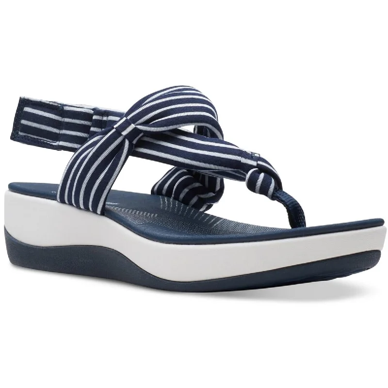 Cloudsteppers by Clarks Womens Ara Nicol Washable Wedge Thong Sandals