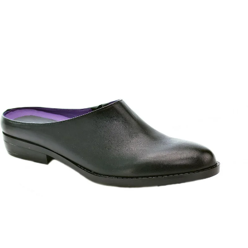 David Tate Womens Margo Leather Slip-On Mules