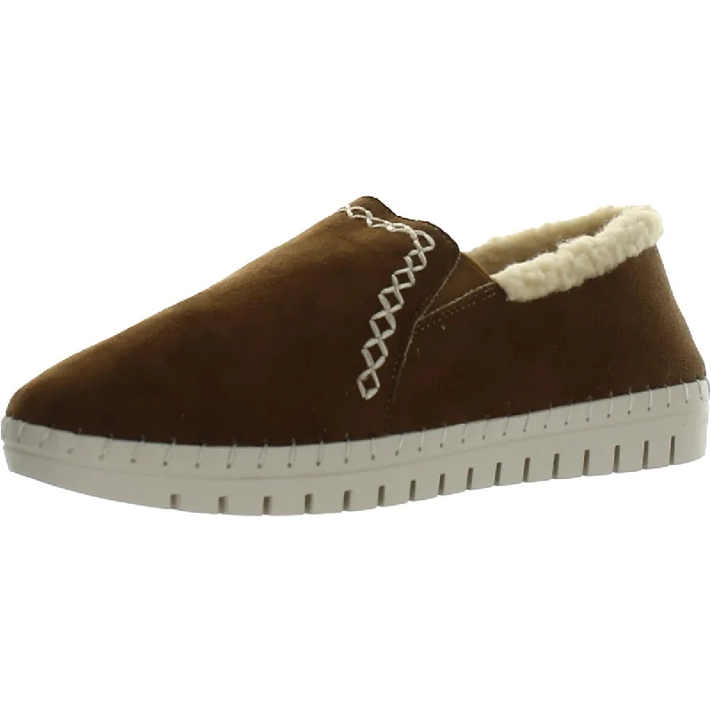 Easy Street Womens STARLA Faux Suede Faux Fur Lined Slip-On Sneakers