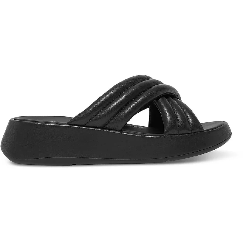 Fitflop Womens F-Mode Leather Slide Wedge Sandals