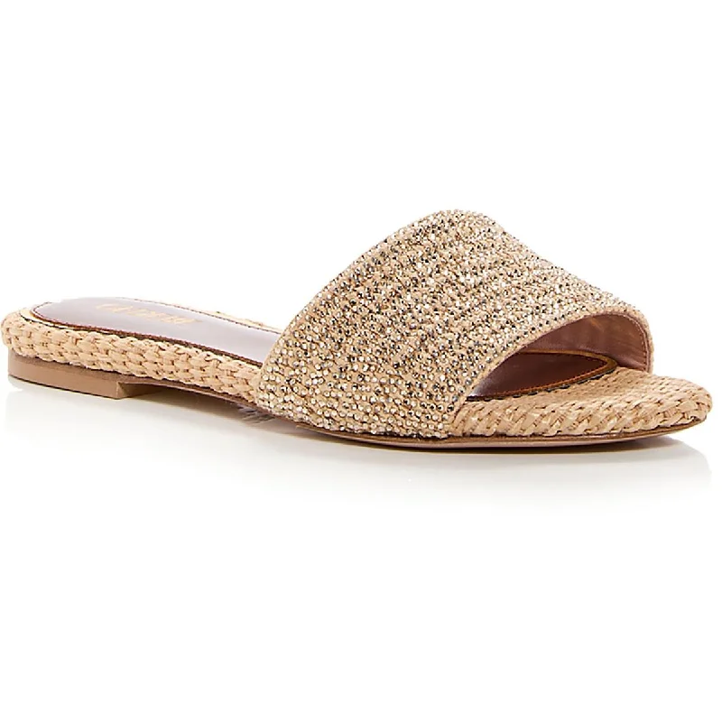 Gedebe Womens Woven Slip On Slide Sandals