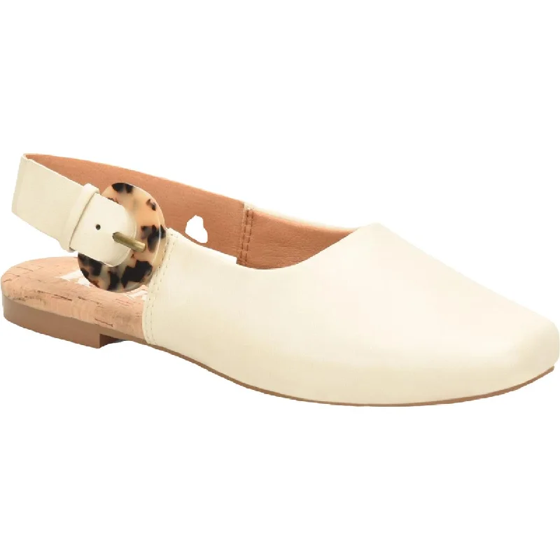 KORKS Womens Blush Faux Leather Slip-On Slingbacks