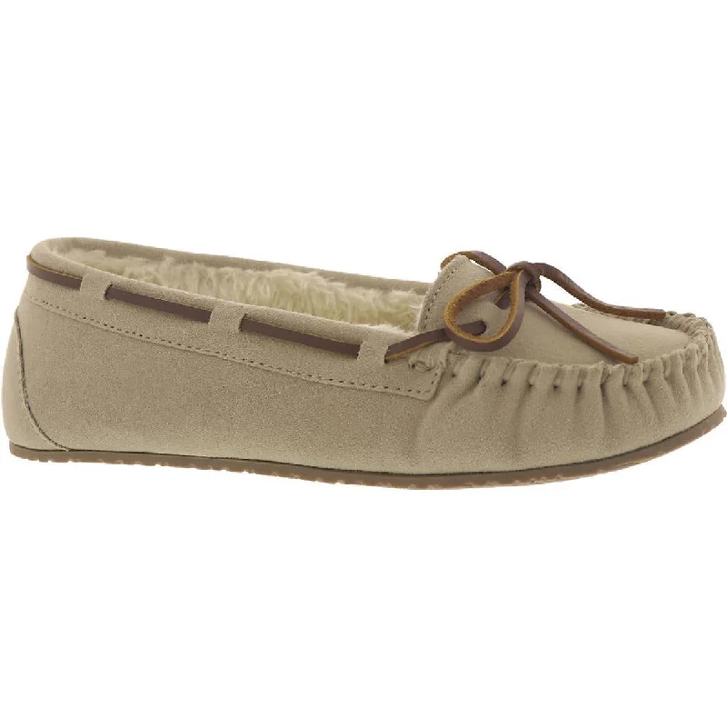 Minnetonka Womens Lodge Trapper Suede Faux Fur Lined Moccasins