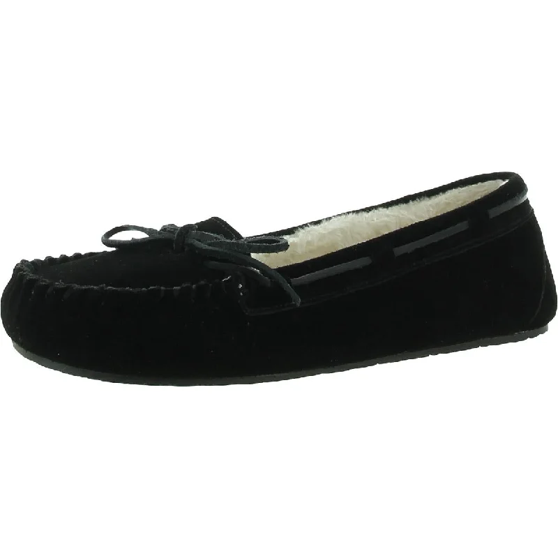 Minnetonka Womens Lodge Trapper Suede Slip On Moccasins