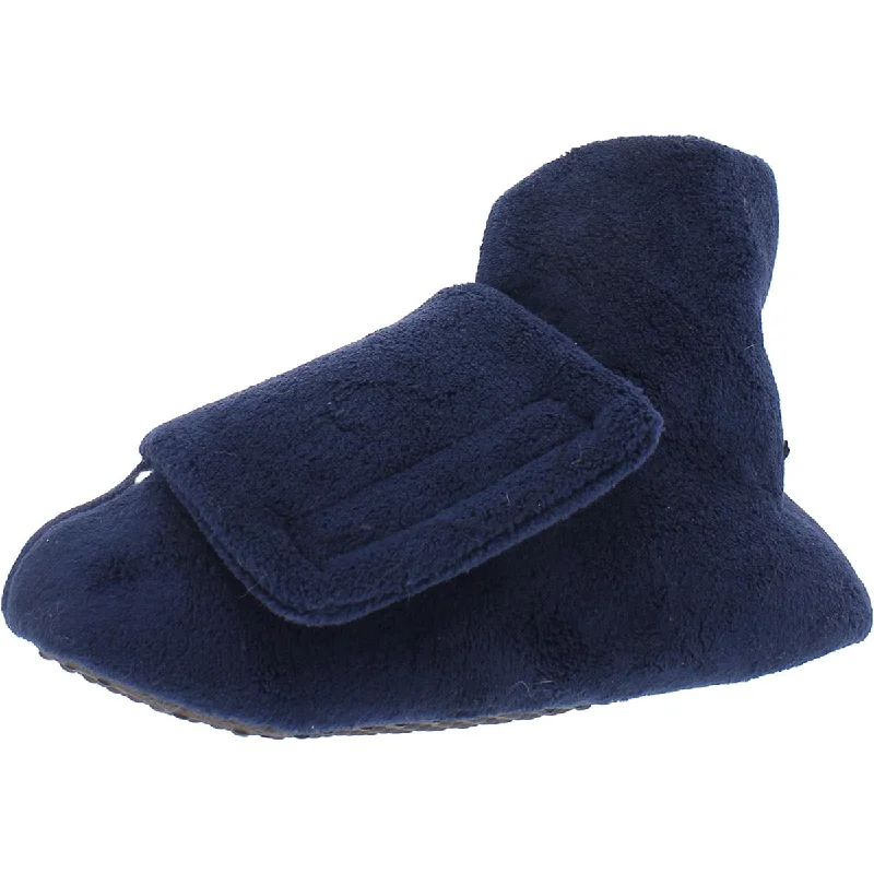 Muk Luks Mens Terry Cloth Faux Fur Bootie Slippers