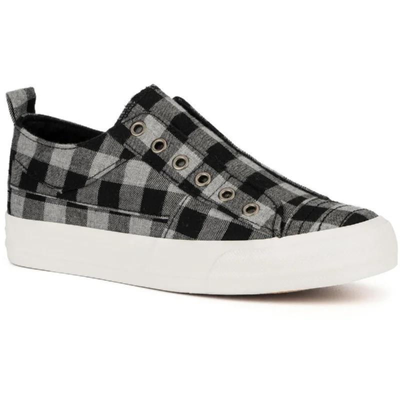 Olivia Miller Womens Carina Checkered Slip-On Skate Shoes