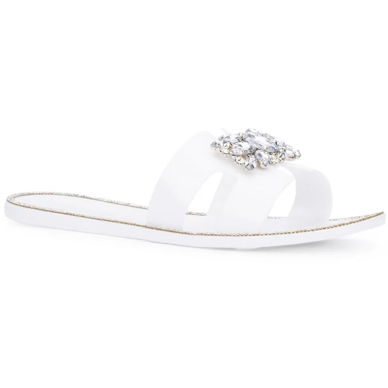 Olivia Miller Womens Kai  Rhinestone Slide Sandals