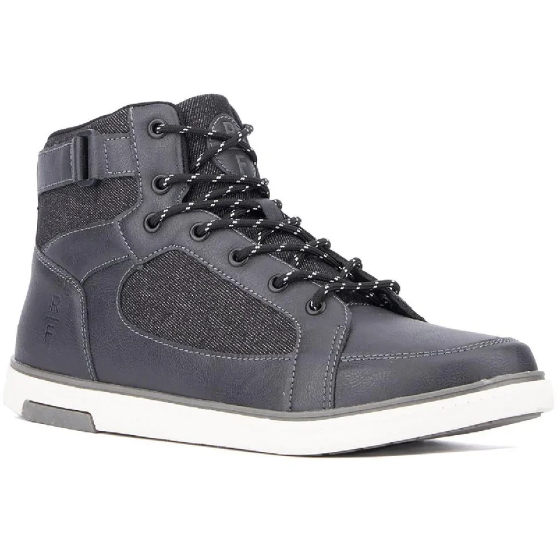 Reserved Footwear Mens Austin Faux Leather Lifestyle High-Top Sneakers