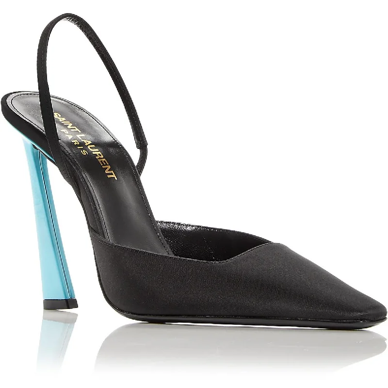 Saint Laurent Womens Round Toe Slip On Slingback Heels