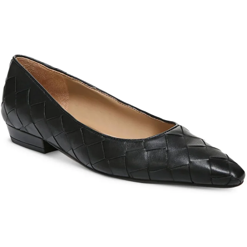 Sam Edelman Womens Joy Leather Basketweave Ballet Flats