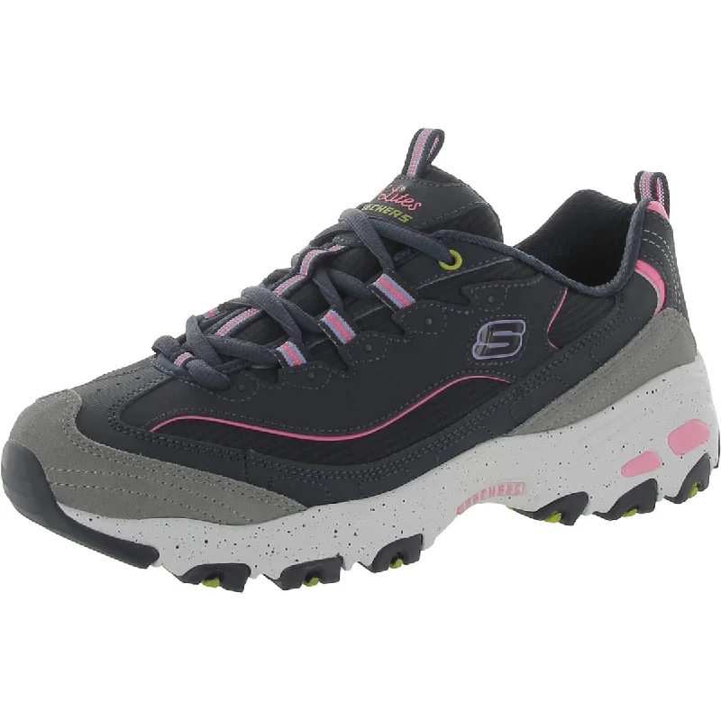 Skechers Womens D'Lites - Bold Views Leather Memory Foam Running Shoes