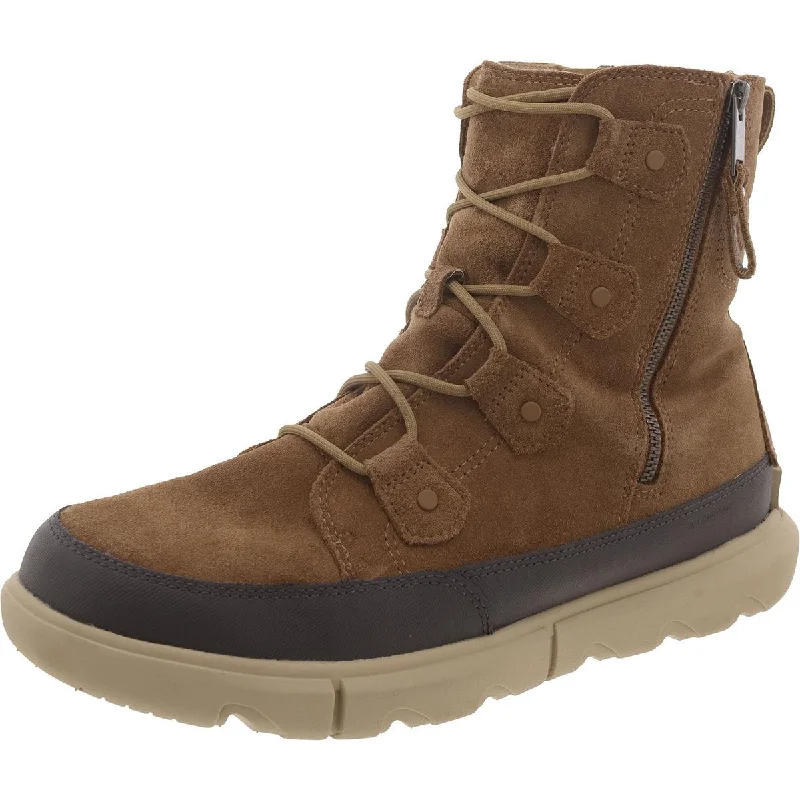 Sorel Mens Explorer Dual Zip WP Suede Waterproof Combat & Lace-Up Boots