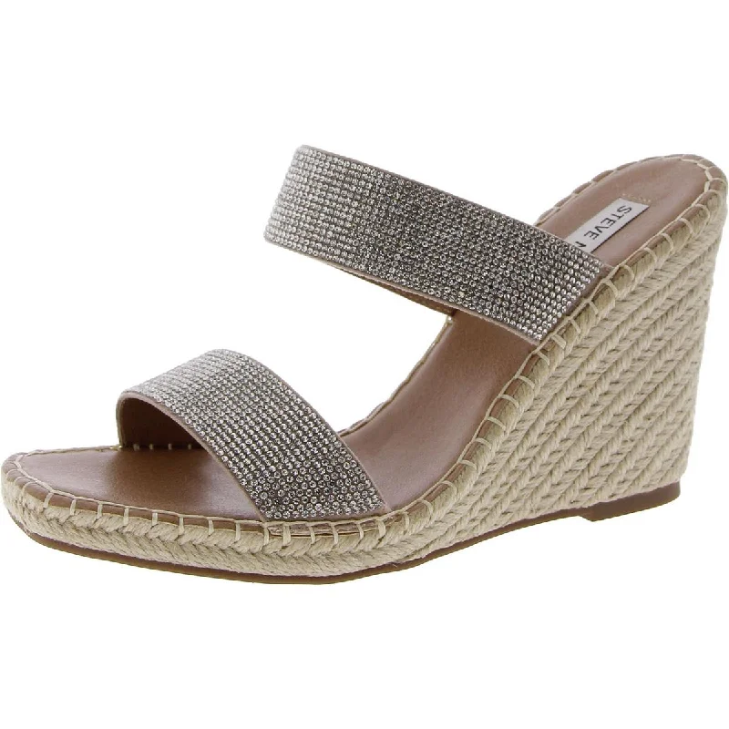 Steve Madden Womens Slip On Open Toe Wedge Sandals