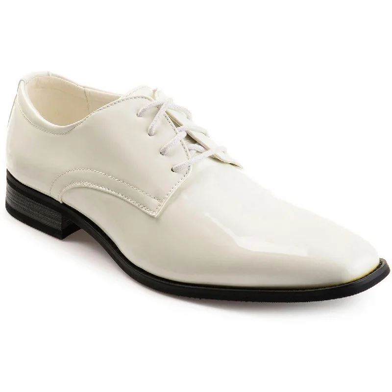 Vance Co. Mens Cole Patent Lace-Up Oxfords