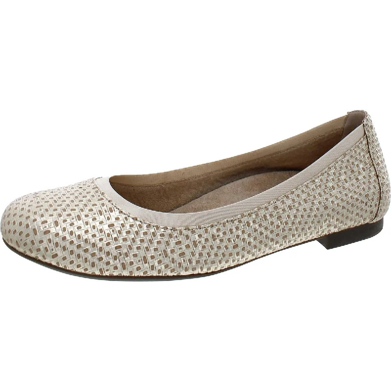 Vionic Womens Anita Leather Slip On Ballet Flats