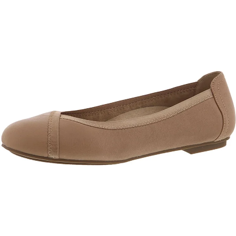 Vionic Womens Caroll Leather Slip On Ballet Flats