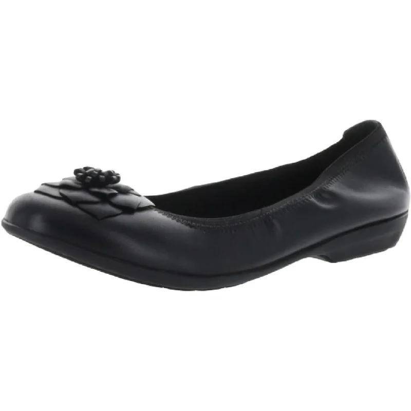 Walking Cradles Womens Feature Leather Slip On Ballet Flats