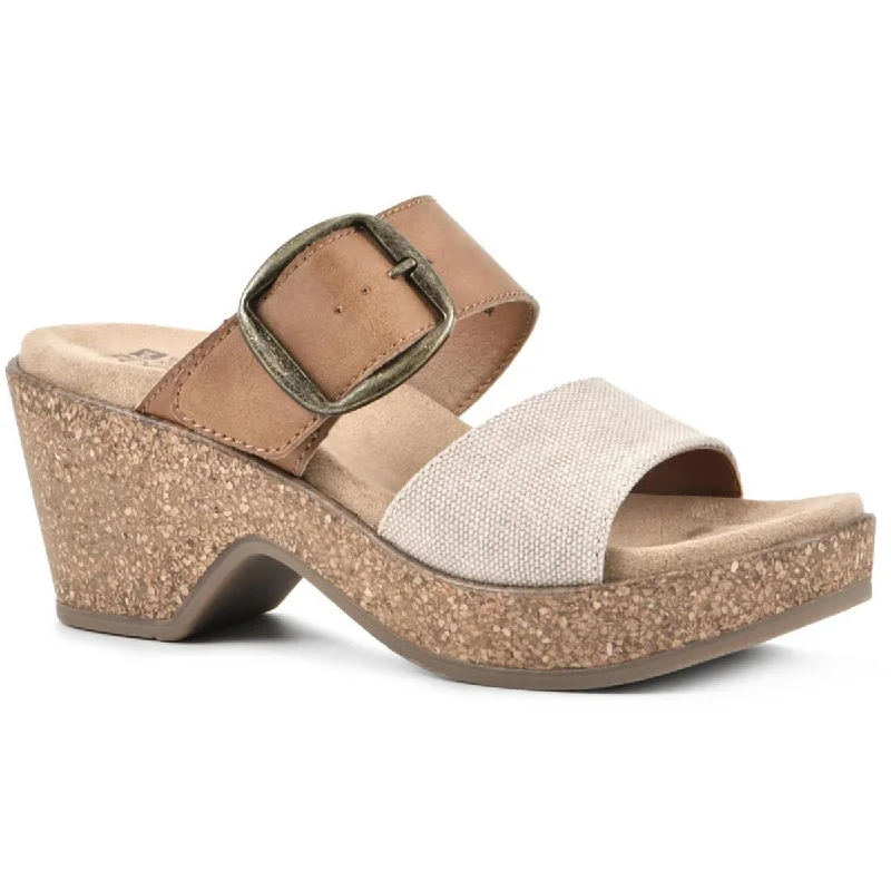 White Mountain Womens Copious Heel Platform Wedge Sandals