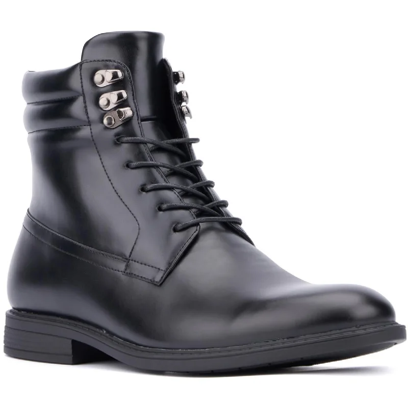 Xray Mens Braylon Faux Leather Lifestyle Combat & Lace-up Boots