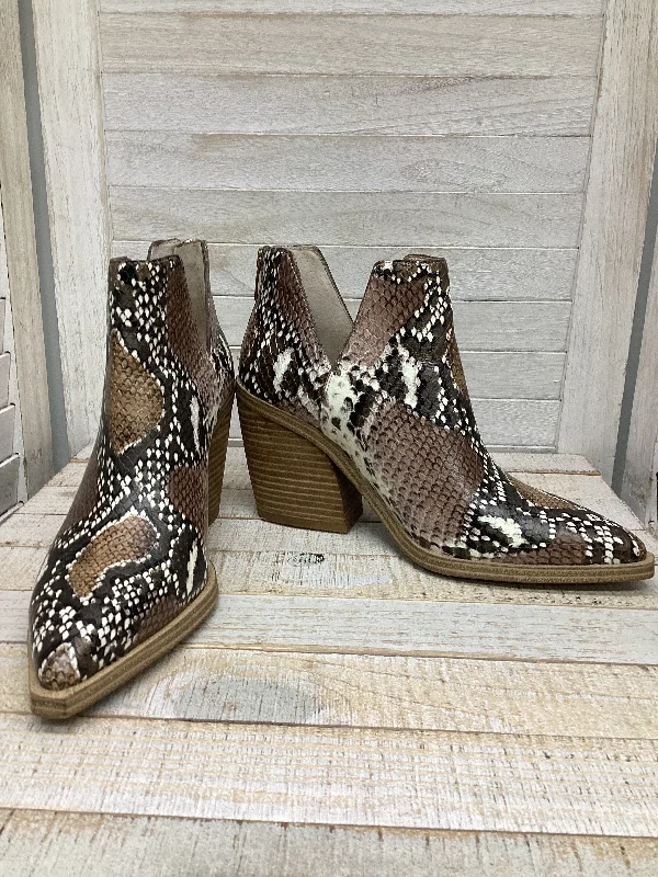 Boots Ankle Heels By Vince Camuto In Snakeskin Print, Size: 7.5