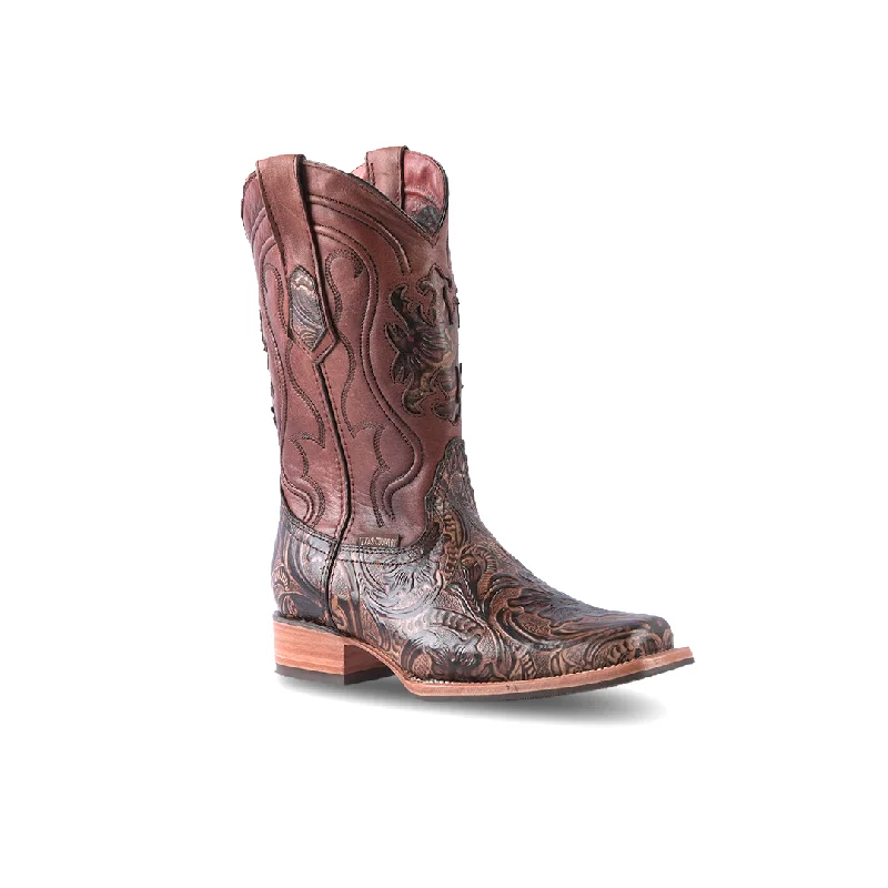 Texas Country Western Boot Cincelado Orix Rodeo Toe E696