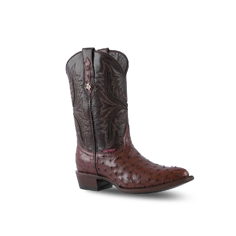 Texas Country Western Boot Ostrich Kango Tabaco Round Toe AV230