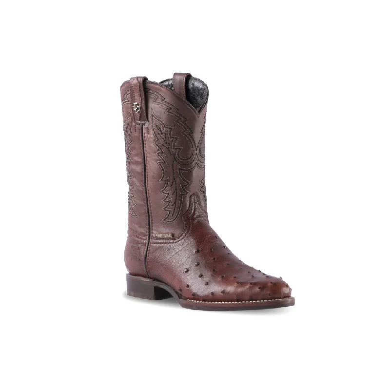 Texas Country Western Boot Ostrich Tabaco Tacoma E01