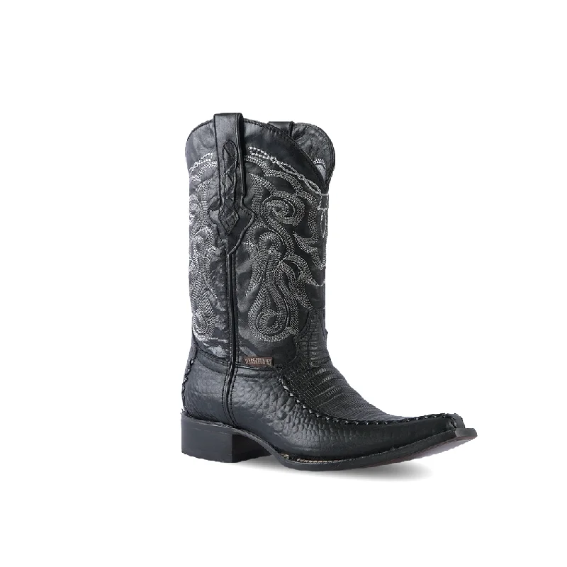 Texas Country Western Boot Lizard Black Versy Toe E201