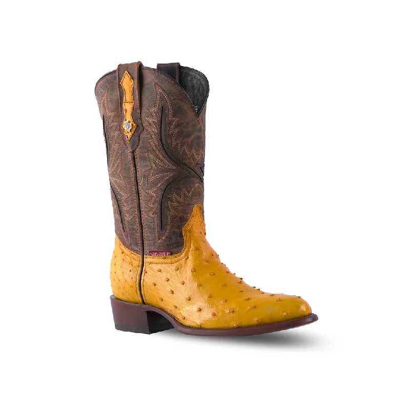 Texas Country Western Exotic Boot Ostrich Mantequilla AV230