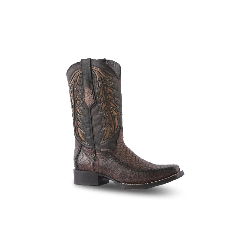 Texas Country Boot Python Cafe E680 Rodeo Toe