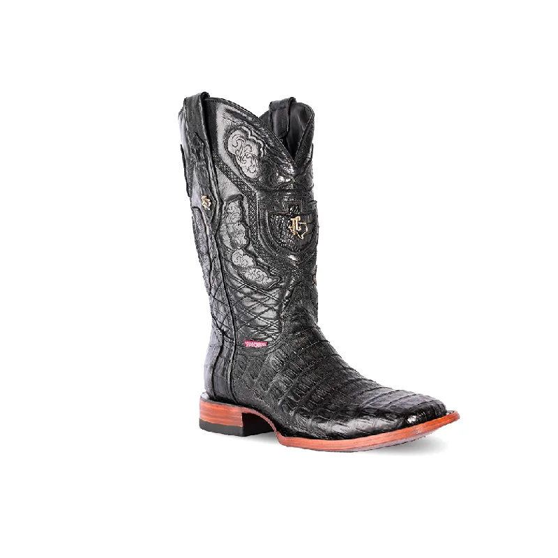 Texas Country Exotic Boot PP150 Caiman Cola Belly Negro H501