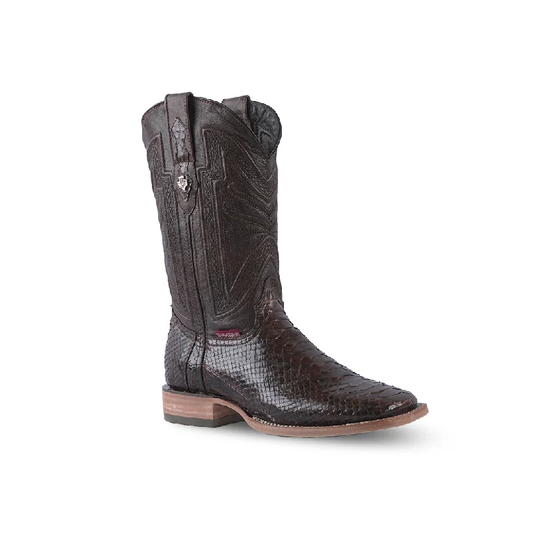 Texas Country Exotic Boot PYTHON CAFÉ LUSTRADO PN30