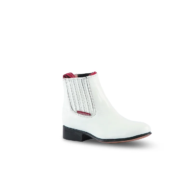 Texas Country Kids Chelsea Boots Napa White Oval E50