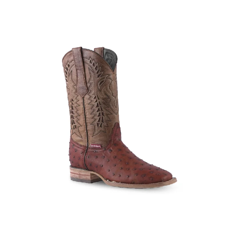 Texas Country Western Boot Ostrich CC Cognac E593