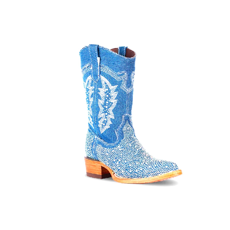 Texas Country Womens Western Boot E817 MEZCLILLA AZUL DESLAVADA / AMERICAN BLING ROUS