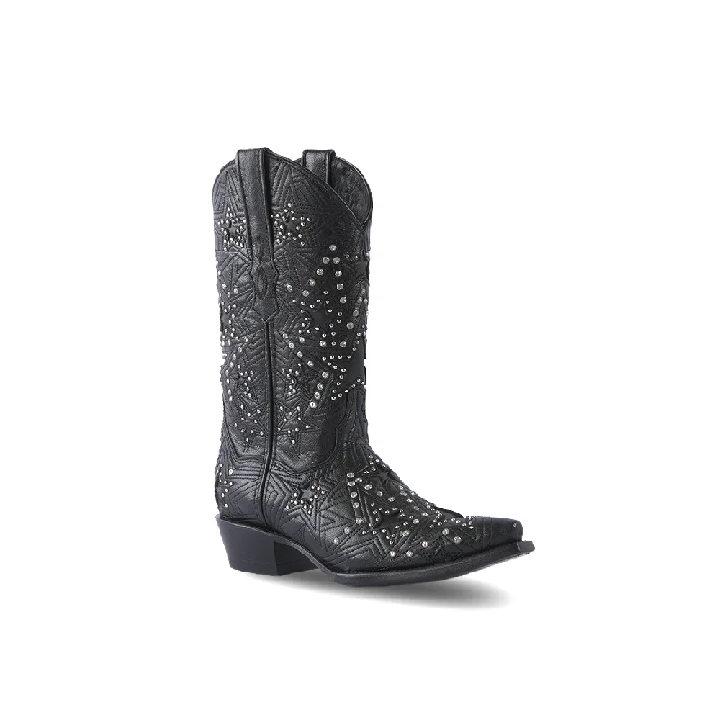 Texas Country Womens Western Boot Rush Black "Star Party Cristal" E726