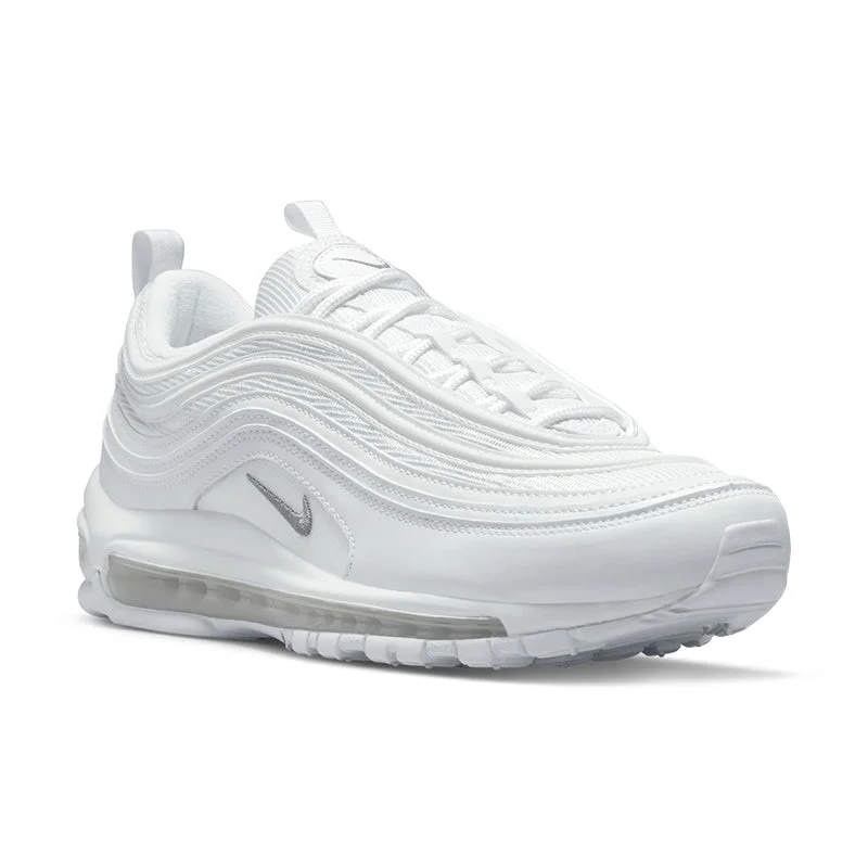 Men's Air Max 97 White/Wolf Grey/Black Minimalist Sneaker Style  
