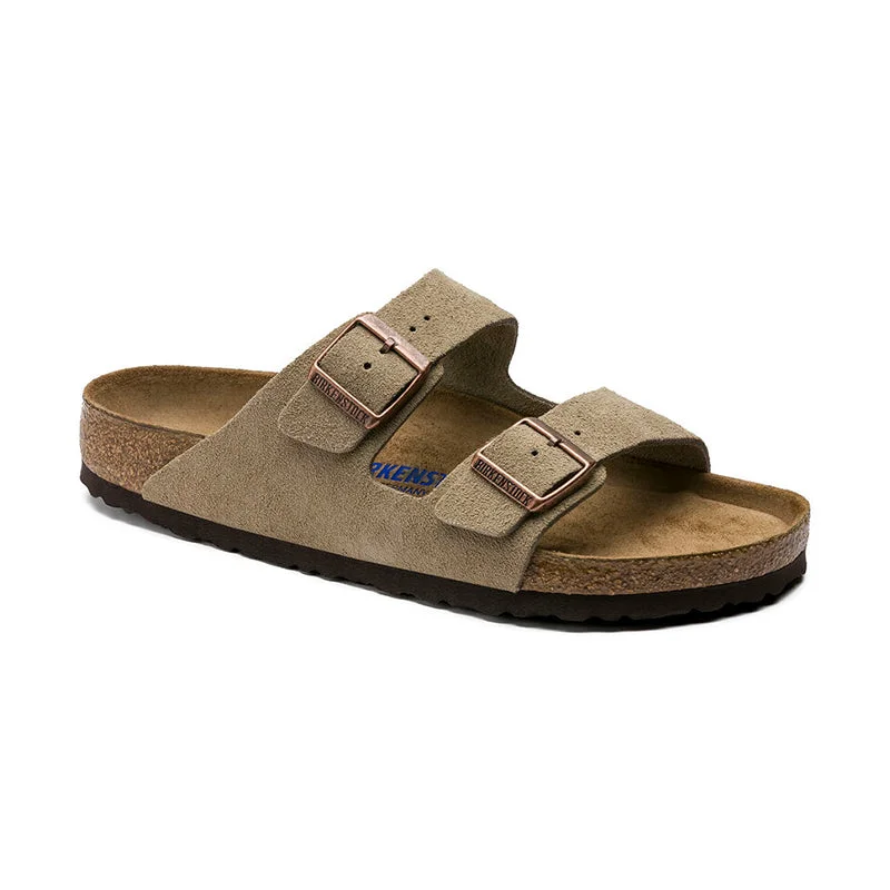 Men's Arizona Soft Footbed Taupe Suede Moccasin Soft - Sole Style  