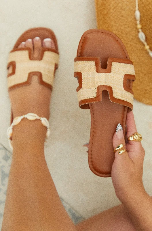 Playa Paradiso Slip On Sandals - Tan Ivy League Loafer Look 