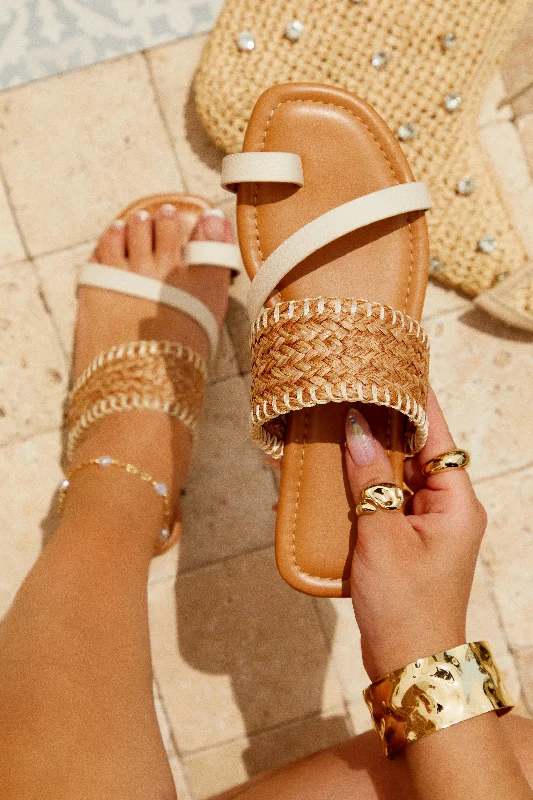 Vacay Approved Slip On Sandals - Bone Dressy Chelsea Boot Style 