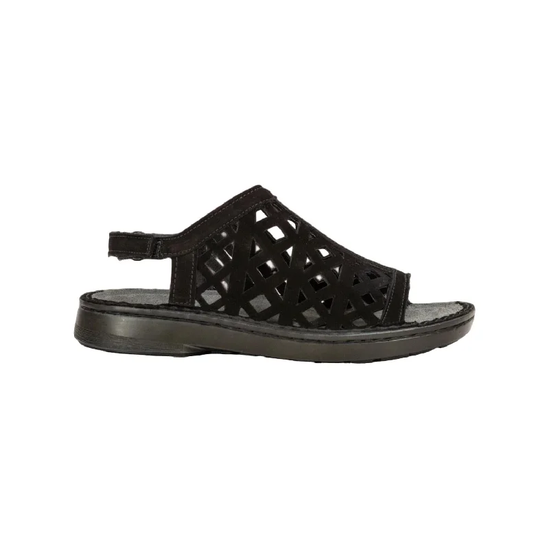 Women's Amadora Sandals In Black Velvet Single - Buckle Monk Look  