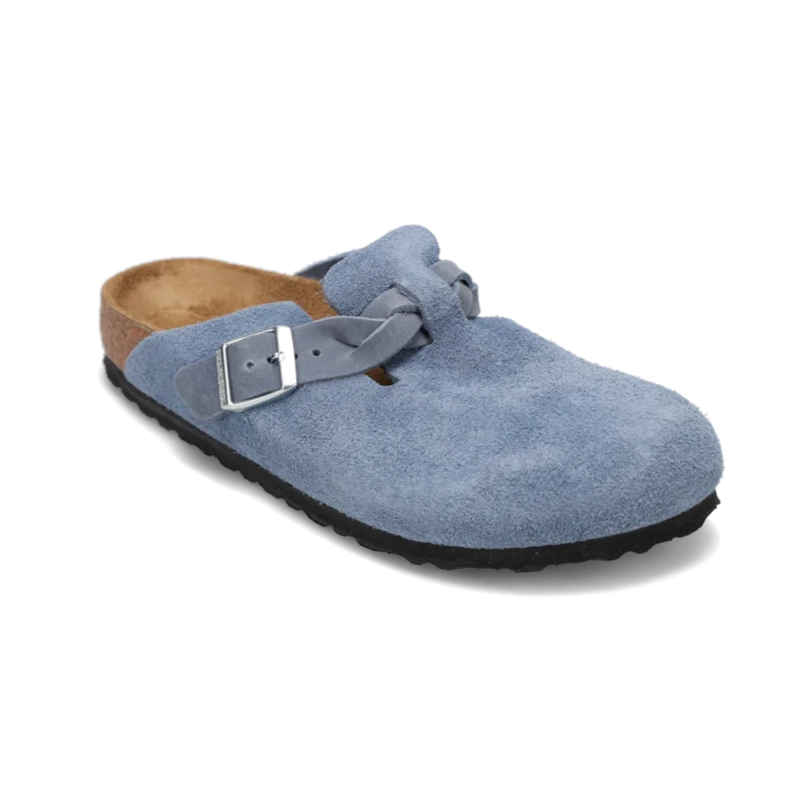 Women's Boston Braid Narrow Elemental Blue Suede Buckle -