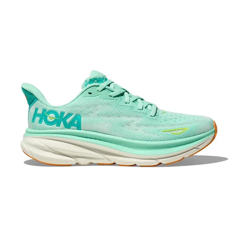 Women's Clifton 9 Seafoam/Aqua Breeze Neon - Accent Sneaker Look  