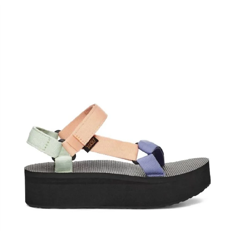 Women's Flatform Universal Sandal In Sherbert Multi Inflatable Shoe Look 
