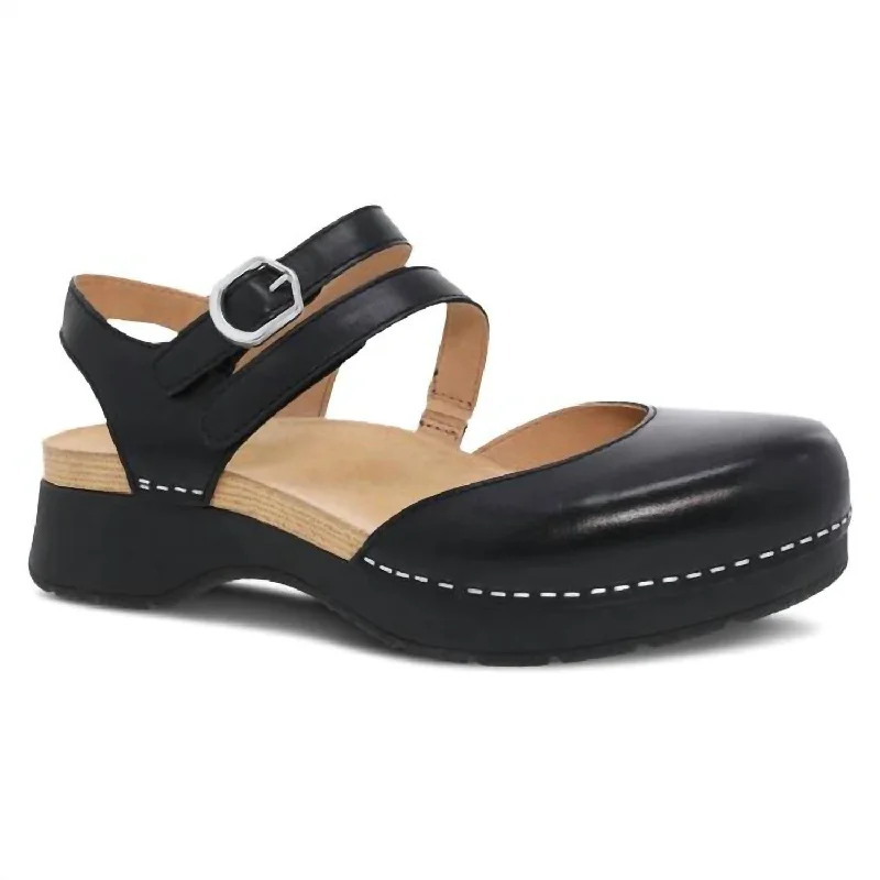 Women's Rissa Sandals In Black Leather Driving Shoe Style  